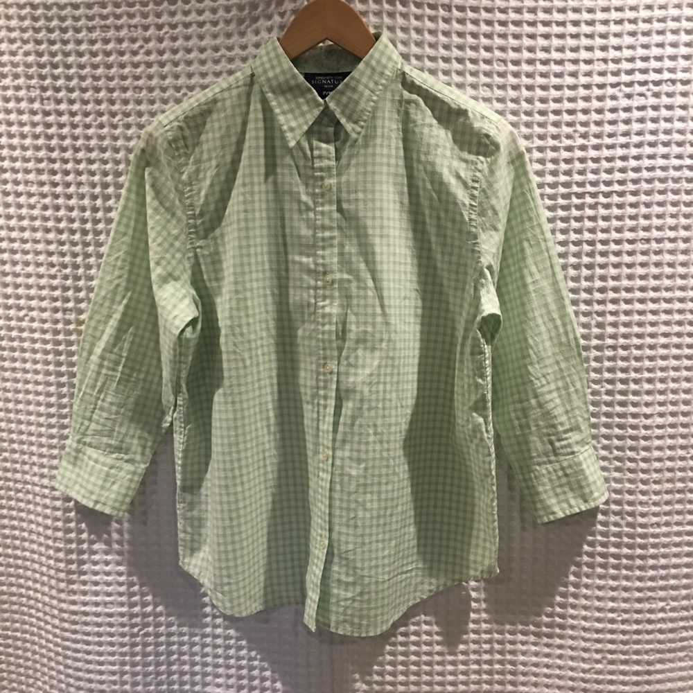 Jones New York gingham button down shirt